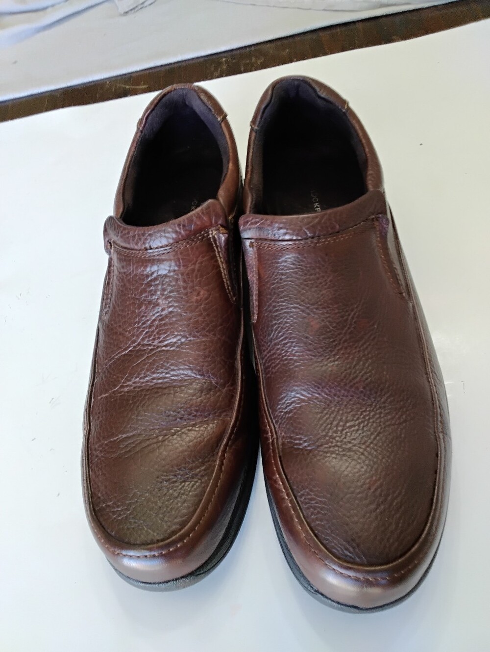 Rockport Men's Eureka Plus Leather Slip-On Loafers - Tumbled Brown - Size 12M